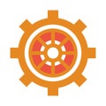 orange gear cog machine