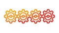 Orange Gear Wheels Mechanical Pattern Vector, vector design Generative AI Royalty Free Stock Photo