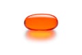 Orange Gelatin Capsule Isolated on White