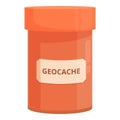 Orange geocache container keeping something secret Royalty Free Stock Photo