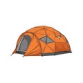 Orange geodesic dome tent for high altitude and extreme weather camping vector Royalty Free Stock Photo
