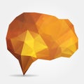 orange geometric speech bubble with triangular polygons Royalty Free Stock Photo