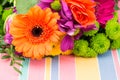 Orange Gerbera with fresh florist flowers. Copy space. Royalty Free Stock Photo