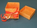 Orange gift box Royalty Free Stock Photo