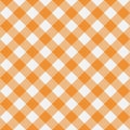 Orange Gingham seamless pattern. Texture from rhombus for plaid, tablecloths, clothes. Vector illustration.