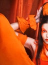 Orange girl. Royalty Free Stock Photo