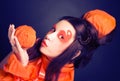 Orange girl. Royalty Free Stock Photo