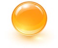 Orange glass ball, 3D shiny icon