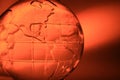 Orange glass globe Royalty Free Stock Photo