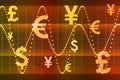 Orange Global Currency Business Abstract