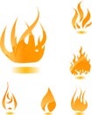 Orange glossy fire Royalty Free Stock Photo