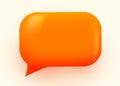 Orange glossy speech bubble illustration. Social network communication concept. Royalty Free Stock Photo