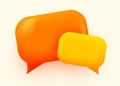 Orange glossy speech bubble illustration. Social network communication concept. Royalty Free Stock Photo