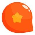Orange glossy speech bubble with a star showing success Royalty Free Stock Photo