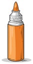 Orange Glue Bottle Vector Illustration with Outline and Shadow Isolated Royalty Free Stock Photo