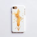 Orange And Gold Arrow Iphone Case In Frostpunk Style