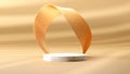 Orange and Gold podium and minimal abstract background for Halloween, 3d rendering geometric shape, Stage for awards on