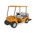 Orange Golf Cart Car on white