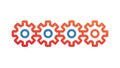 Orange Gradient Cogwheels, Interconnected Industrial Mechanical Gears Icon - vector design Generative AI Royalty Free Stock Photo