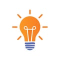 Orange gradient light bulb graphic, idea and concept design, illustration, thought, education Royalty Free Stock Photo