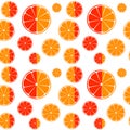 Orange and grapefruit slices seamless pattern background Royalty Free Stock Photo