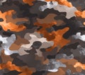 Orange and Gray Camouflage Pattern Abstract Texture Background Royalty Free Stock Photo