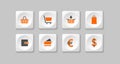 Orange and gray eshop buttons