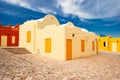 Orange Greek mediterranean houses. Greek village in Balatonfured, Hungary Royalty Free Stock Photo