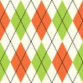 Orange and green argyle