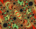 Orange green black bright abstract fractal abstract background, flowery texture