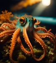 Orange and green Octopus