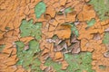 Orange and green peeling paint background Royalty Free Stock Photo