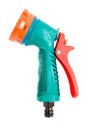 Green Plastic Watering Garden Hose Sprayer. Royalty Free Stock Photo