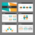 Orange green presentation templates Infographic elements flat design set for brochure flyer leaflet marketing Royalty Free Stock Photo