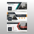 Orange Green red corporate business banner template, horizontal advertising business banner layout template flat design set