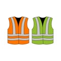 Orange and Green Safety Vest for Construction Workers and Traffic Controller