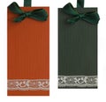 Orange and green tags
