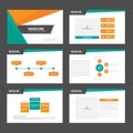 Orange green tone presentation templates Infographic elements flat design set for brochure flyer leaflet marketing