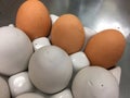 Orange and grey eggs Royalty Free Stock Photo