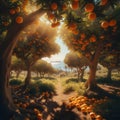 Orange grove in the south of Spain, in the province of Alicante