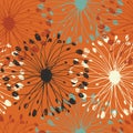 Orange grunge radial pattern. Decorative flourish seamless background for cards, crafts, textile, wallpapers, web pages. Fabric te