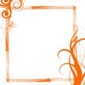 Orange grunge swirls frame