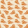 Orange gumshoes seamless background hipster design