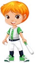 Orange hair colour boy baseball player