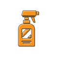 Orange Hairdresser pistol spray bottle with water icon isolated on white background. Vector Illustration Royalty Free Stock Photo