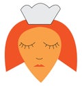 Nurse with orange hair vector or color illustration Royalty Free Stock Photo