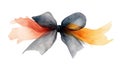 Orange Halloween Bow Watercolor Isolated on White and Background Royalty Free Stock Photo
