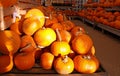 Orange halloween pumpkins in a shop