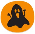 Halloween sticker with spooky ghost