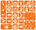 Orange Halloween symbols